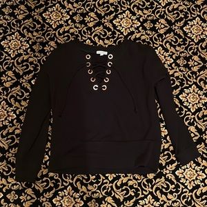 Black lace up top